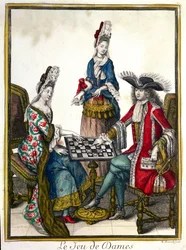 Le Jeu de Dames (Dame-Spiel), Ende des 17. Jahrhunderts Anfang des 18.